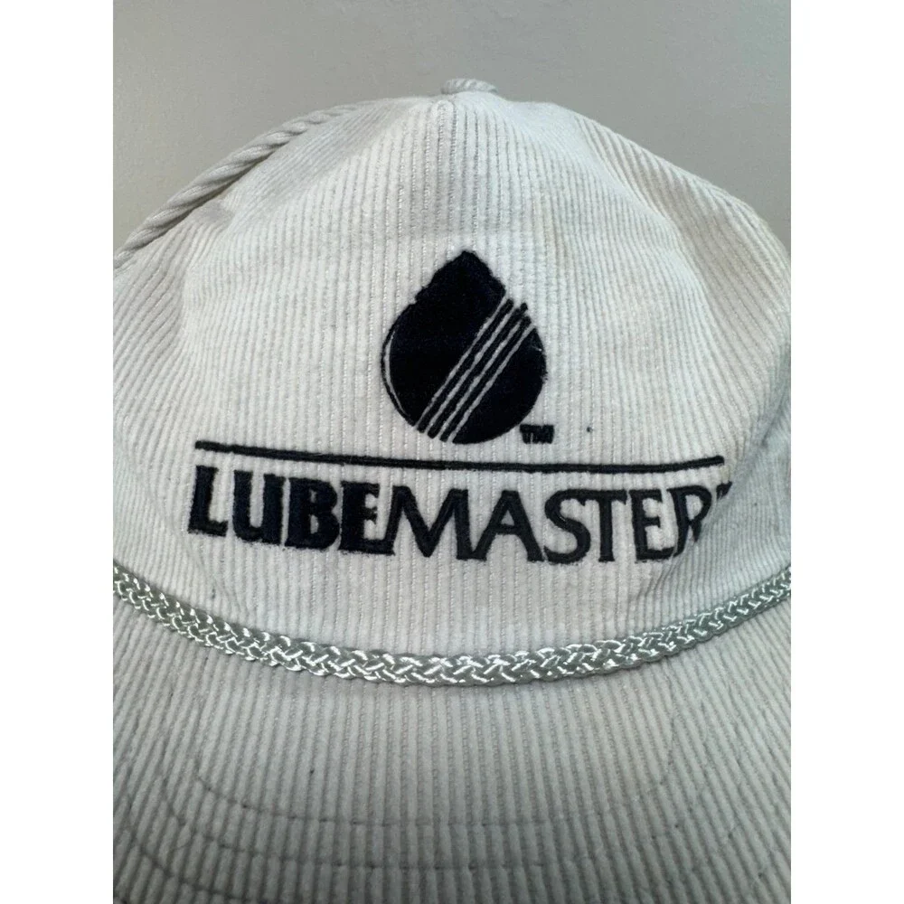 Vintage Lube Master Corduroy Hat Cap Snapback Embroidered‎ Trucker Rope